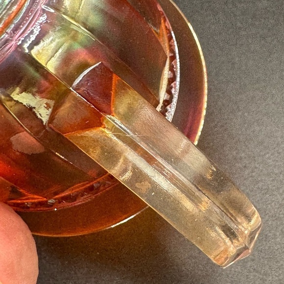 Rare VTG Imperial Glass Marigold “Optics and Button” Pattern Cup Carnival Glass - Picture 6 of 11